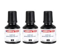Recharges d'encre pour marqueur permanent - EDDING - 4-T25-001-3 - Noir - Lot de 3 - Indélébile