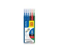 Pilot - Recharges FRIXION BLS-FR7 - Encre effaçable 0,7 mm - Pack 6 (3 bleu,1 noir,1 rouge,1 vert)