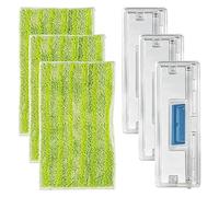 Recharges lavettes réutilisables pour Shark VacMop, microfibre avec compartiment à saletés, compatible VM200 VM205 VM250 VM252, pour sols durs et serpillère quotidienne (Green/blanc)
