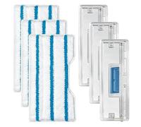Recharges lavettes réutilisables pour Shark VacMop, microfibre avec compartiment à saletés, compatible VM200 VM205 VM250 VM252, pour sols durs et serpillère quotidienne (bleu/blanc)