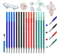 Recharges pour stylo 4 couleurs - Pack de 16 - Pointe moyenne 1,0 mm - 4 rouges - 4 bleues - 4 noires