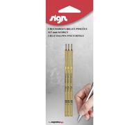 Recharges pour stylo à bille - Noir - Universel - Pointe fine - Lot de 3 recharges