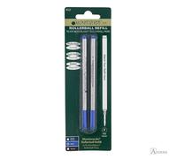 Recharges pour stylo roller - Compatible Montblanc - Bleu - Pointe fine - Lot de 2 recharges