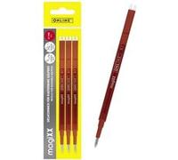 Recharges pour stylo roller - Encre gel - Rouge - Effaçable - 0,7mm - Online