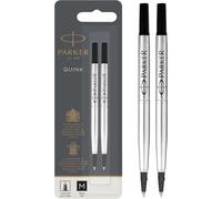 Recharges Pour Stylo Roller - Pointe Moyenne - Encre Noire Quink - Lot De 2