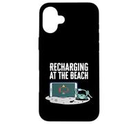 Recharging At The Beach Low Battery Crab Phone Coque pour iPhone 16 Plus