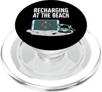 Recharging At The Beach Low Battery Crab Phone PopSockets PopGrip pour MagSafe