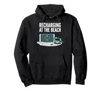 Recharging At The Beach Low Battery Crab Phone Sweat à Capuche