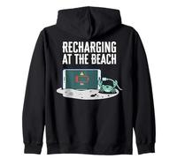 Recharging At The Beach Low Battery Crab Phone Sweat à Capuche