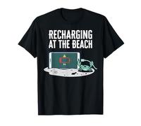 Recharging At The Beach Low Battery Crab Phone T-Shirt