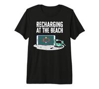 Recharging At The Beach Low Battery Crab Phone T-Shirt Haut de Gamme