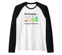 Recharging Low Social Battery Funny Introvert Manche Raglan