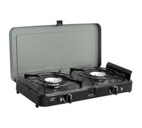 CADAC Cuisinière classique 2-Cook 3 30mBar - Barbecue acier - Grille | brûleurs, allumage piézoélectrique et coupe-vent, grille de table avec sac de transport - Utilisation en extérieur