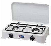 Réchaud 2 feux à gaz méthane avec valve de sécurité pour usage intérieur CFParker fabriqué en Italie - 5326 GPSm