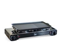 Réchaud 2 feux Inox 4400W + Plaque Grill Plancha 2en1 Thermocouple Intérieur / Extérieur ALPEN CAMPING