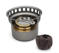 Réchaud à alcool en titane, réchaud à bois d'extérieur avec supports, alcool de camping, multi-combustibles ultraléger pour randonnée (four uniquement)