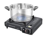 Réchaud à cassette portable - Réchaud de camping à cassette - Four à cassette pour l'extérieur - Puissant, coupe-vent, contrôle précis de la chaleur - Batterie de cuisine pour pique-nique - Réchaud de