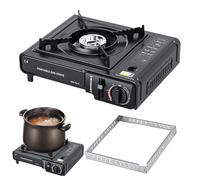 Réchaud à cassette pour camping, brûleur à cassette - Puissant, coupe-vent, contrôle précis de la chaleur - Batterie de cuisine pour pique-nique - Réchaud de camping pour les voyages en plein air