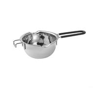 Réchaud à chocolat en acier inoxydable - Double chaudière en métal pour bonbons, fondue et cuisson - Transfert de chaleur supérieur - Noir - 400 ml