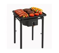 Réchaud à Gaz 1 feu Barbecue grill 4,5kW 2en1 Bruleur fonte + Plaque Grill Fonte 40×40cm 3 hauteurs modulables Piezo INTEC
