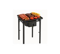 Réchaud à Gaz 1 feu Barbecue grill 4,5kW 2en1 Bruleur fonte + Plaque Grill Fonte 40×40cm 3 hauteurs modulables Piezo