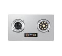 Réchaud À Gaz 2 Feux, Réchaud En Fonte De Cuivre Inox, De Table Domestique Ou Réchaud À Gaz Encastrable, Convertible GPL/GN, Avec Protection Anti-extinction Et Minuterie(NG)