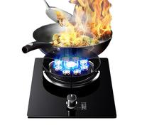 Réchaud À Gaz 5,2 KW 1 Brûleur - Plaque De Cuisson 9 Cavités Pour Camping, Avec Protection Anti-extinction Flamme, Support En Verre Trempé Pour Casseroles Fonte(LPG)