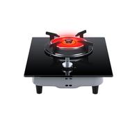 Réchaud à gaz à un seul brûleur, support de casserole en fonte et verre noir, avec dispositif de protection anti-extinction ionique, for restaurant et maison(LPG)