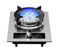 Réchaud À Gaz Avec 1 Brûleur, 7.2KW Camping Gas Cooker, Cuisine Counter Top Stove, Independent Timer Both Sides, With Flameout Protection, For Home Kitchen(LPG)