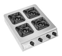 Réchaud à gaz commercial à 4 trous - Réchaud à gaz robuste avec soupapes de sécurité et arrêt automatique - Brûleurs à gaz pour brûleur à anneau d'ébullition GPL, supports de poêle en fonte