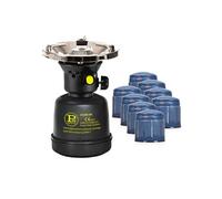 Réchaud à gaz Coque Acier + 8 cartouches 190g Allumage Auto & Sécurisé - Réchaud Camping Vanlife Flamme réglable Black COOK