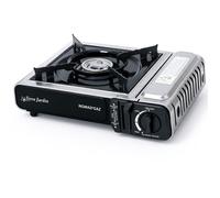 Réchaud gaz portable 2,1 kW allumage piézo, sécurité double soupape avec valisette, 34x27x11 cm