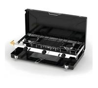 Réchaud à gaz - INCASA - 2 feux + grill/toaster intégré - 4500 W - 3 brûleurs - Acier émaillé - Butane/Propane