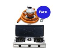 Réchaud à gaz - Orbegozo - FO3500 - Inox - 3 brûleurs - Gaz butane et propane