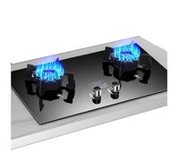 Réchaud À Gaz Portable 2 Brûleurs, Conception De Couvercle De Cuisinière 4,2/5,2 KW, 9 Cavités À Feu Élevé, Support De Casserole En Fonte, Minuterie De 180 Minutes(LPG)