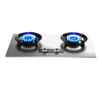Réchaud À Gaz Portable 2 Feux - 5,2 KW - Réchaud De Camping En Acier Inoxydable, Plaque De Cuisson À Gaz Rabattable, Avec Allumage Automatique, Pour Cuisine Extérieure(NG)