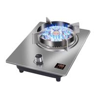 Réchaud à gaz portable 7,2 kW - Brûleur unique en acier inoxydable avec fonction minuterie, taille de flamme réglable pour camping, table et encastré