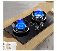 Réchaud à gaz portable à 2 brûleurs - Installation sur bureau ou encastrée, idéal pour le camping avec allumage à double brûleur LPG/NG