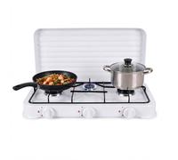Réchaud à gaz portable à 3 brûleurs, cuisine de camping avec triple feu | Support antidérapant à 4 bras, allumage facile, brûleur réglable pour barbecue, pique-nique, randonnée et urgence