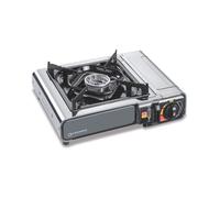 Réchaud à gaz portable NOMADE Inox 2200W Allumage piezo Double système de sécurité + Mallette de transport KEMPER