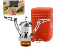 Réchaud à gaz pour camping, 3000 W, réchaud à gaz ultra léger avec boîte de transport pour randonnée, trekking, camping, pique-nique, extérieur (orange)