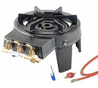 Réchaud à gaz professionnel à 4 pieds - 9 kW - Wok - En fonte - Pour le campingtuyau régulateur de gaz