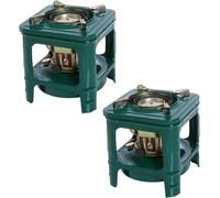 Réchaud à kérosène portable à 8 mèches, pour camping et pique-nique, randonnée, pique-nique, gaz, alcool, mazout, pour randonnée, survie, pique-nique et utilisation d'urgence (vert)