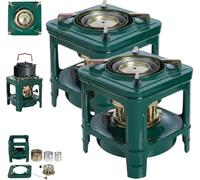 Réchaud à kérosène portable à 8 mèches, réchaud de camping, chauffage extérieur et brûleur de cuisine, four à huile multi-combustibles pour randonnée, randonnée, survie, pique-nique et utilisation
