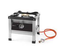 Réchaud à tabouret KitchenLine Convient pour le gaz propane Kit de conversion pour le gaz naturel inclus avec thermocouple et allumage piézoélectrique Couronne de brûleur en fonte émaillée Livré avec