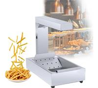 Réchaud alimentaire inox 1000W pour frites, snacks et poulet frit, chauffe-frites professionnel avec lampe chauffante et bac d’égouttage, idéal restauration rapide buffet