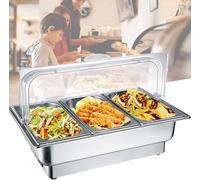 Réchaud Alimentaire, Réchaud en Acier Inoxydable, Serveur De Buffet Commercial 9l avec Plateau Chauffant pour Buffet De Mariage Ou De Fête, 1/3 Size Food PAN