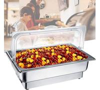 Réchaud Alimentaire, Réchaud en Acier Inoxydable, Serveur De Buffet Commercial 9l avec Plateau Chauffant pour Buffet De Mariage Ou De Fête, Full Size