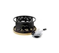 Table&cook Réchaud à fondue Ø21 cm Plateau bois Vache Noir