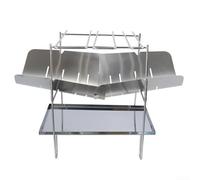 Réchaud barbecue amovible en acier inoxydable pour cuisine extérieure avec brochettes, cendrier et sac de rangement pour camping et randonnée (B)